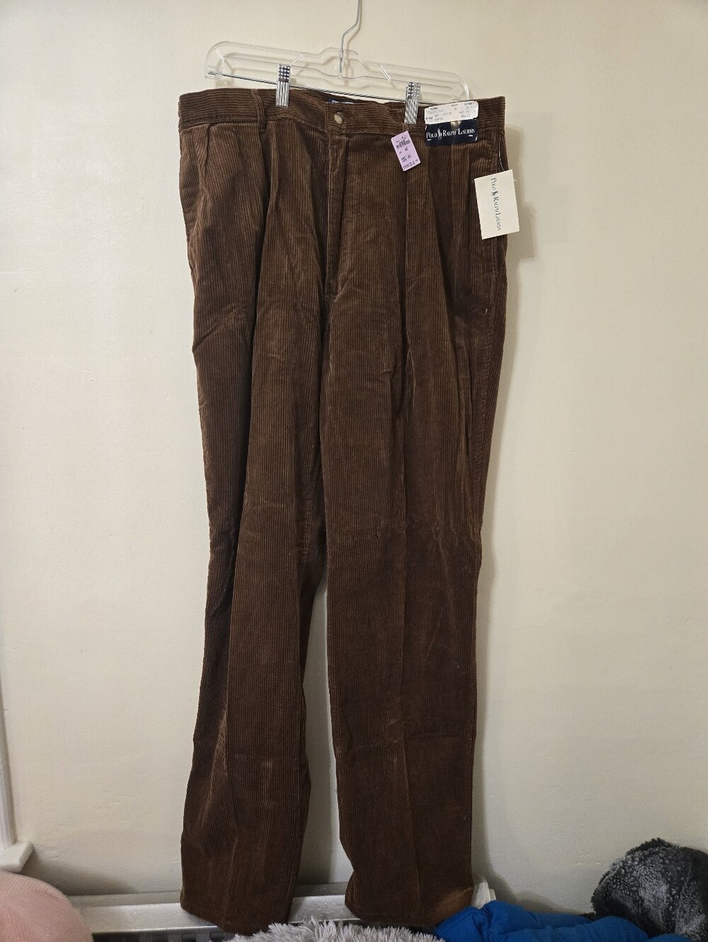 NWT Polo Ralph Lauren Brown Corduroy Pamts Men's 42 36